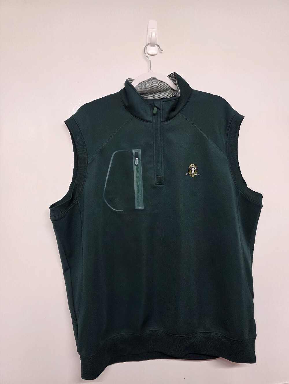 Bobby Jones Mens Quarter Zip Water Repellent Golf Vest Vertical Chest Pocket XL